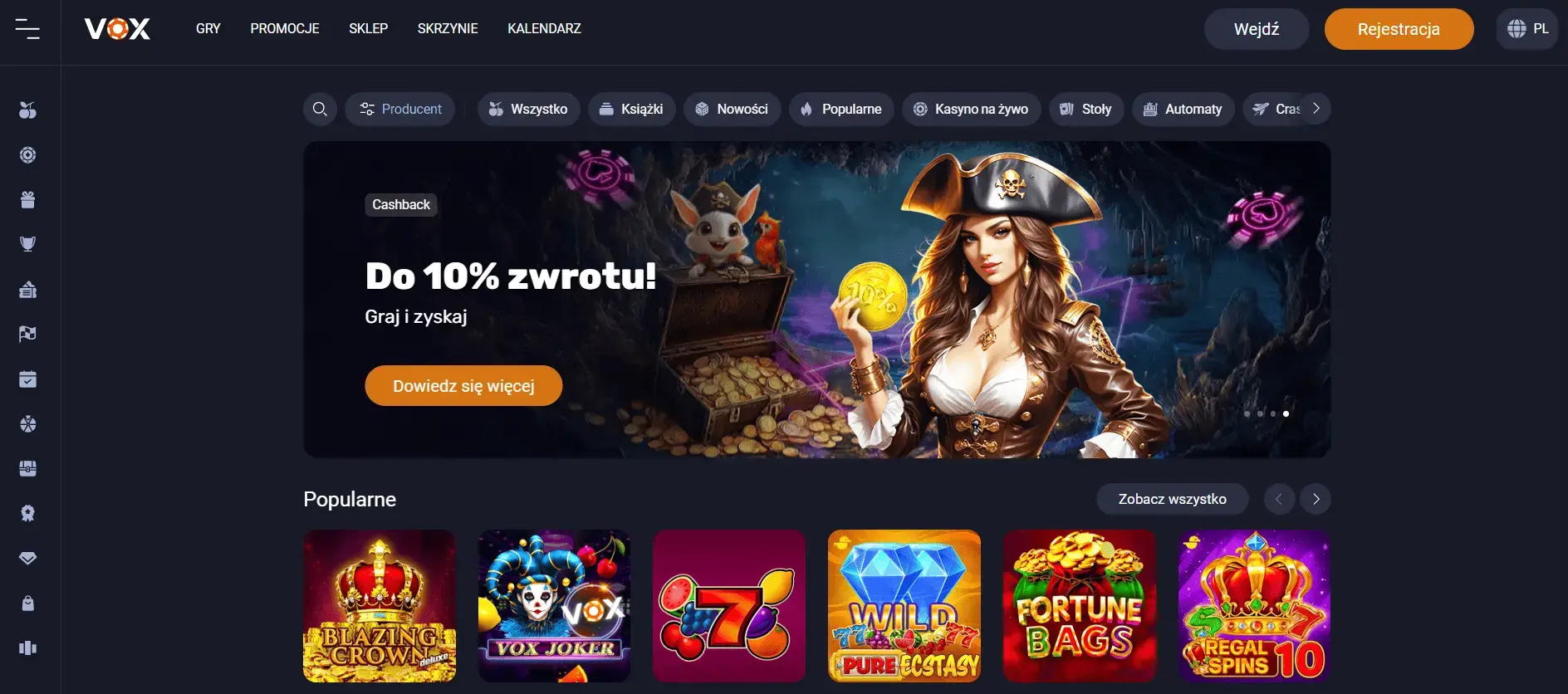1. VOX kasyno online